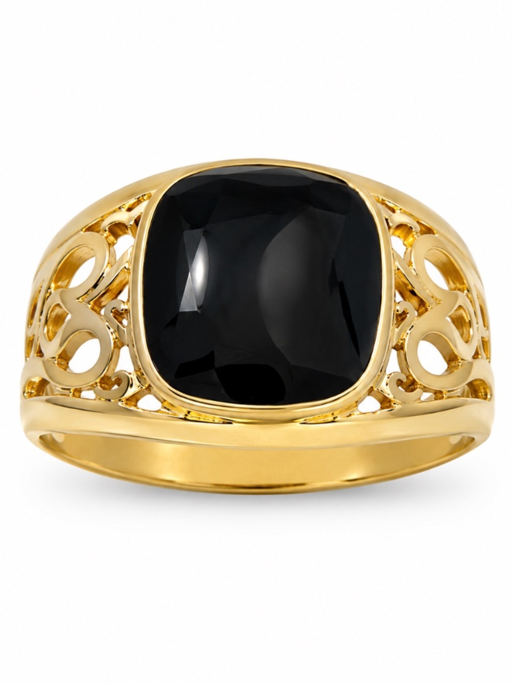 NWT Gold-Tone Black Enamel Statement Ring – Size 10